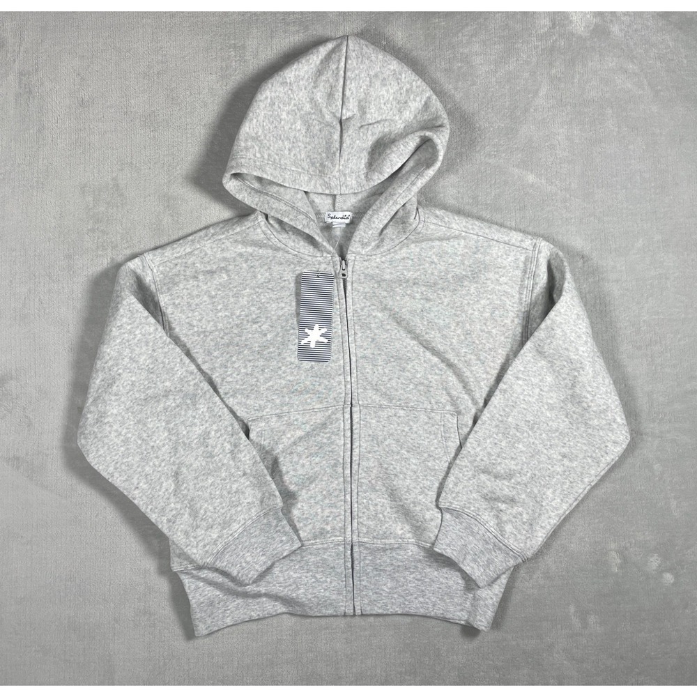 Splendid Hoodie Girls 12 Gray Full Zip Fleece Lined Sweatshirt NWT